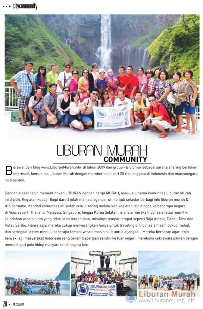 Komunitas Liburan Murah Citymagz Juni 2014